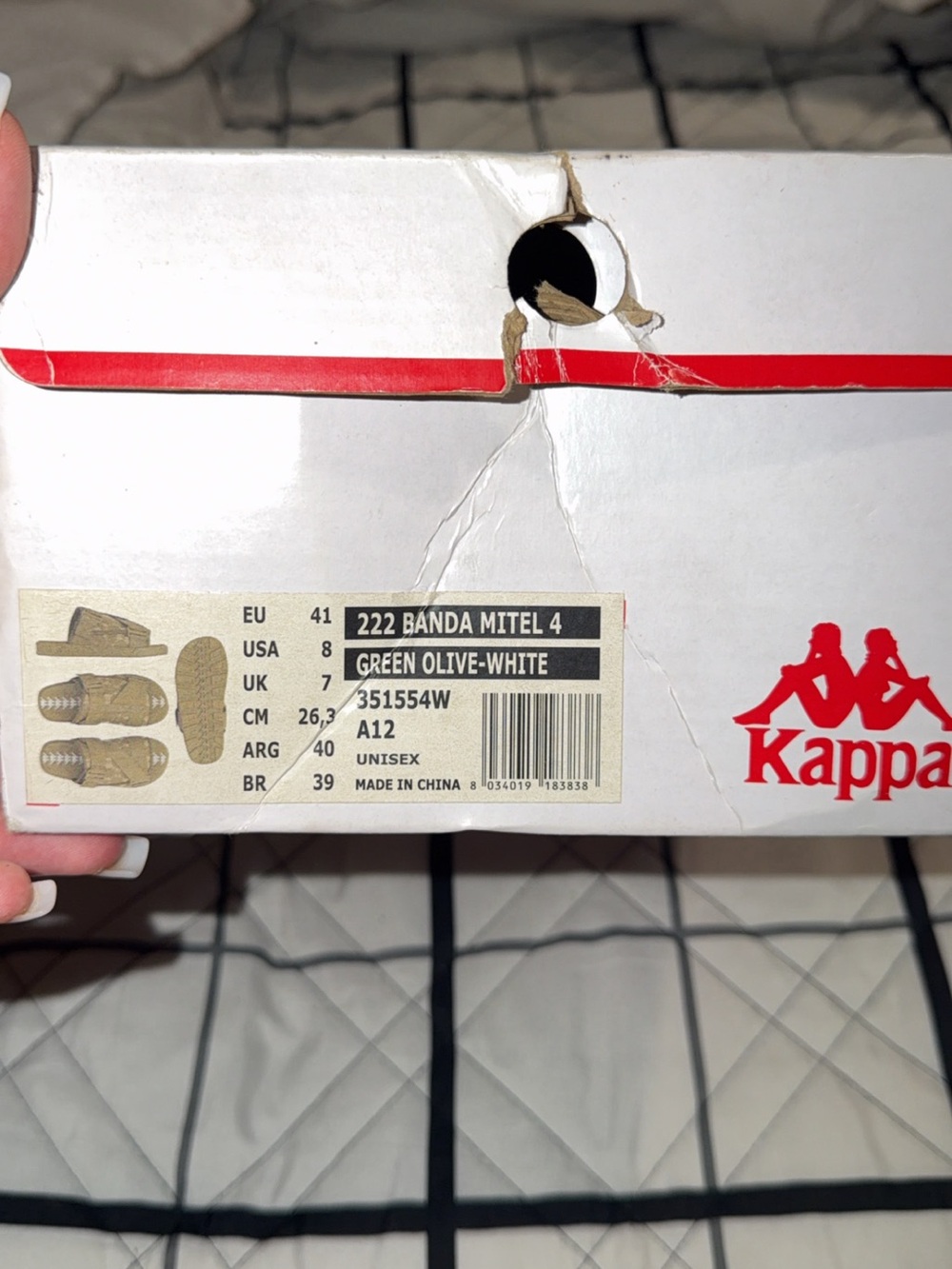 Kappa 222 Banda Mitel 4 Sandals - Green Olive & White